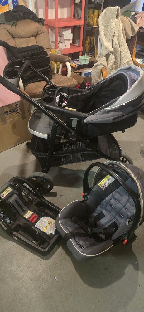 graco modes 3 lite platinum travel system Stroller/car Seat/ Car Base