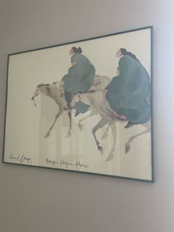 Carol Grigg “Bringing Hejira Home” Framed Lithograph Print – 31x24