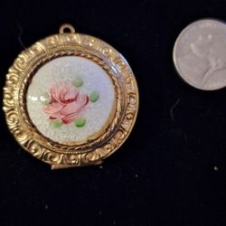 $8 Obo Gorgeous Hand Painted Vintage Locket "A" Perfect 4 Mother's Day 