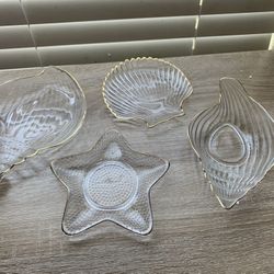 Cute seashell trinket dish set of 4