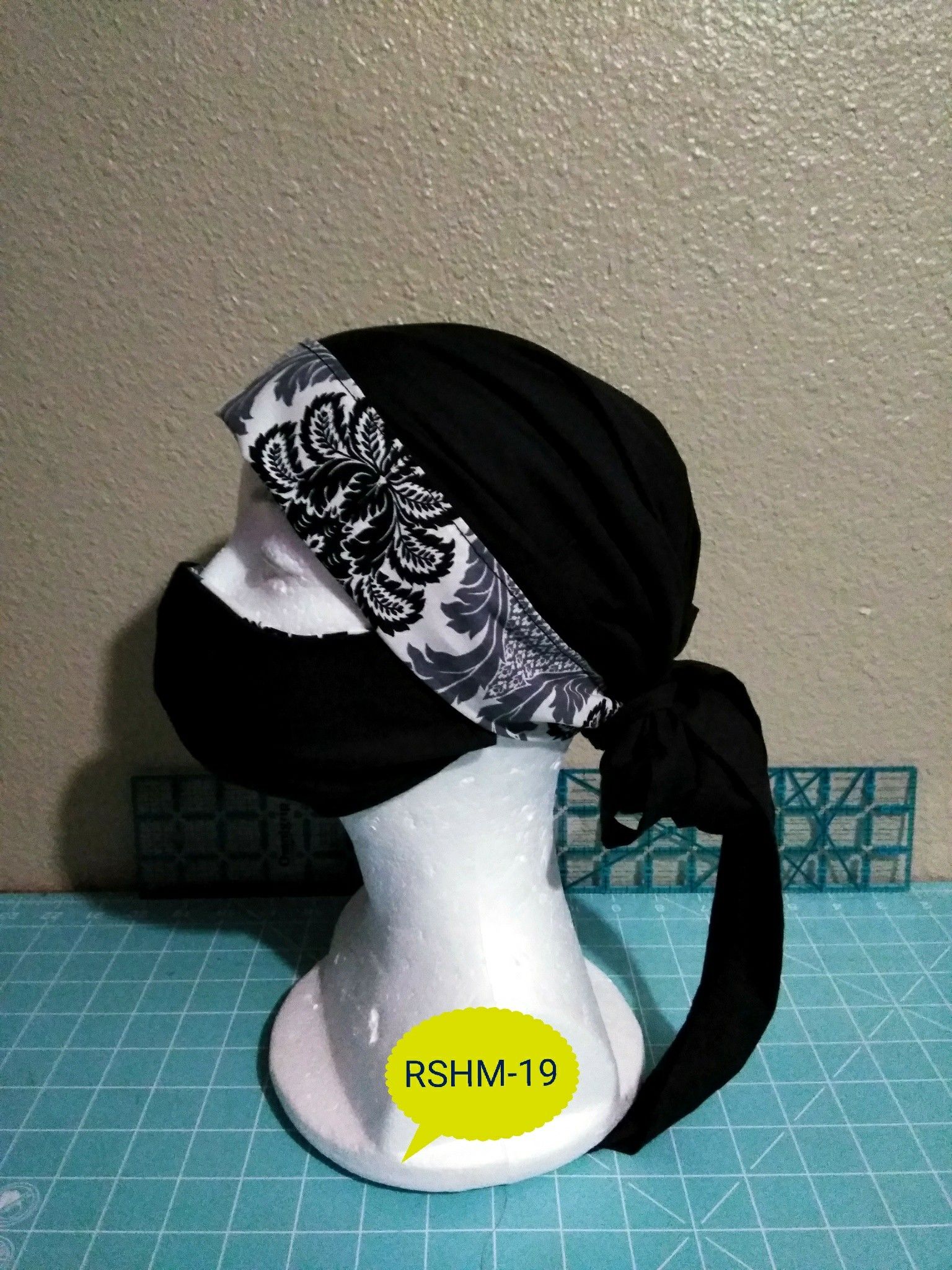 Two Tone Reversible Surgical Hat with Buttons