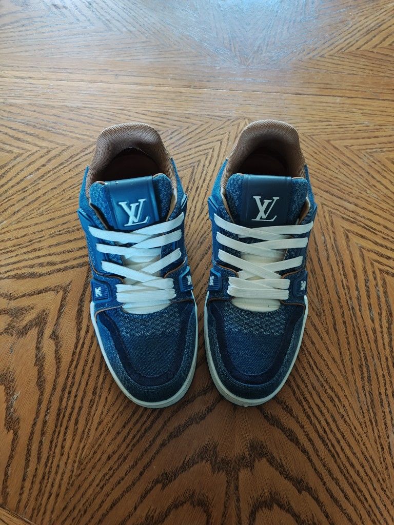 LV Trainer Sneakers Blue Demin
