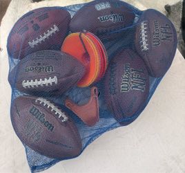 Wilson NFL Footballs with tee and cones