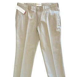 NWT Perry Ellis Cottons Weekend Chino Tailored Fit Premium Khaki Pants 40x30 Tan