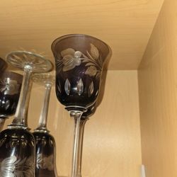 Vintage Crystal Wine Glasses