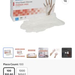 Vinyl disposable gloves, size large