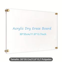 Large Frameless Transparent Whiteboard – 11.8” x 13.7”