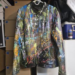 Custom All Saints Leather Jacket. Cora Design XXL SLIM FIT Customized For Popular Rapper. Hasnt Picked It Up So Now Its For Sale
