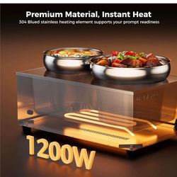 20qt 2-in-1 Electric Soup Warmer and Steam Table Food Warmer, 1200W Stainless Steel  A-17
