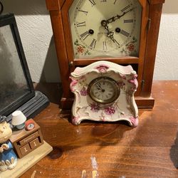 Small Antique Porcelain Ansonia Wind Up Clock