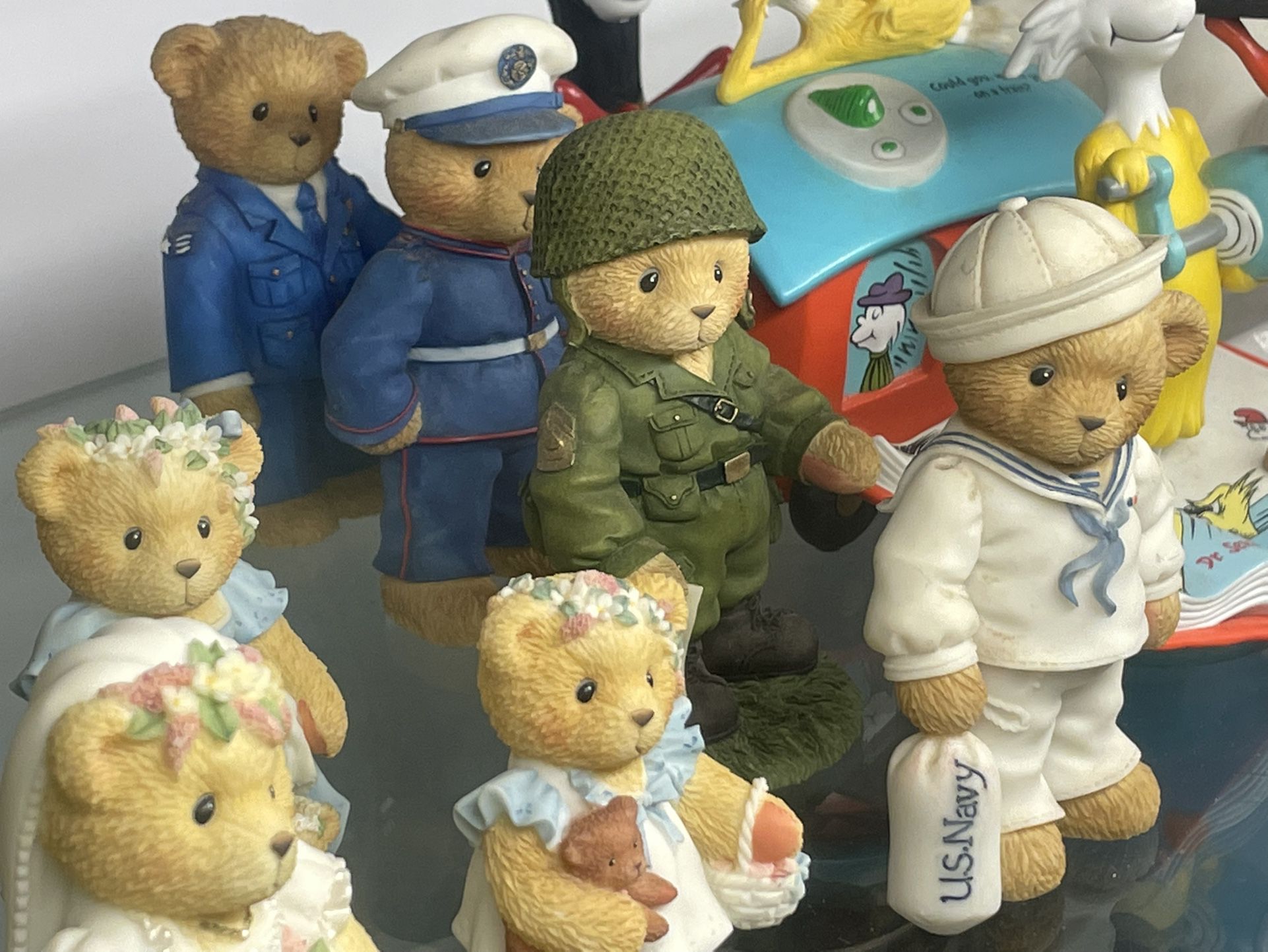 US military cherished teddies set a for Navy Army Air Force and Marines