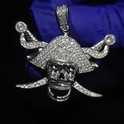 Premium Swarovski Crystal Pirate Skull Pendant 