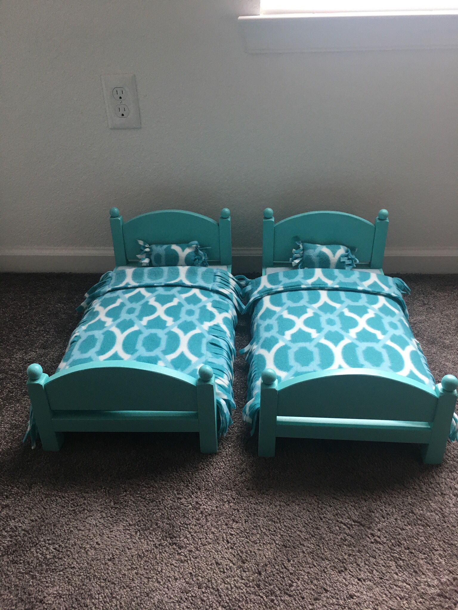 Two Custom Made Doll Beds for American Girl Dolls