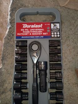 Durlast 20 pc universal pass through rachet @ socket set