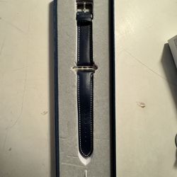 Italian Leather Apple Watch Band Blue