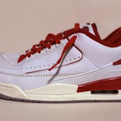 Jordan 2/3 White Varsity Red Sail Size 10 Used With Box 
