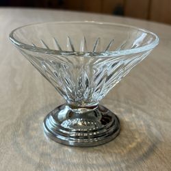 Vintage Crystal Silver-Plated Sherbet / Ice Cream Dessert Dish