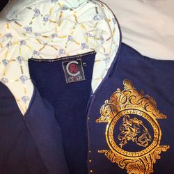 Unisex 3XL full zip hoodie w/ gold lion