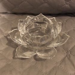 Clear Glass Flower Candid Holder 