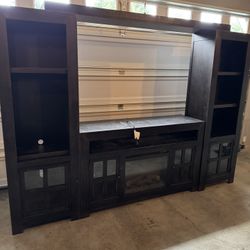 Entertainment Stand With LED fireplace