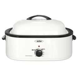 '-Quart Electric Roaster Oven with Self-Basting Lid  DefrostWarm Function White
