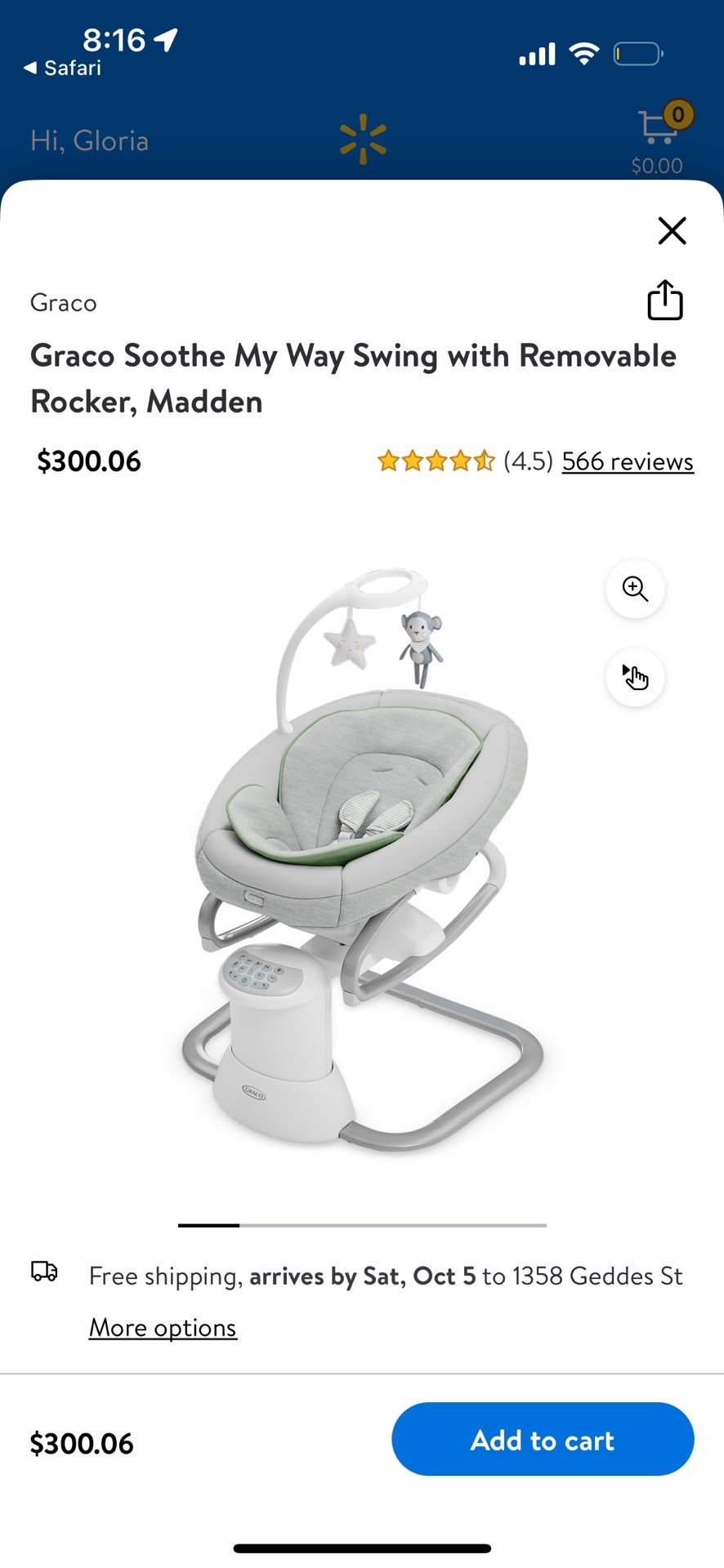 Graco Soothe My Way Swing