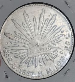 1886 Culiacán (C. M.M.)  Mexican Silver Dollar Coin