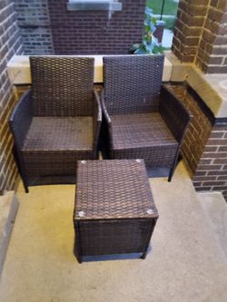 Balcony chair set and small coffee table