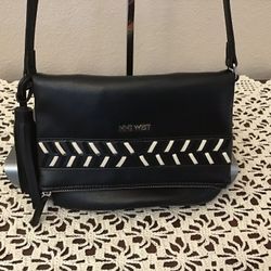 NWOT Nine West Black/White Crossbody Bag.