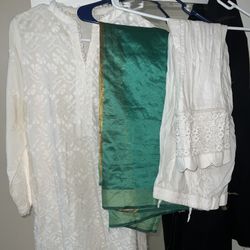 White & green Limelight 3 piece Pakistan desi suit