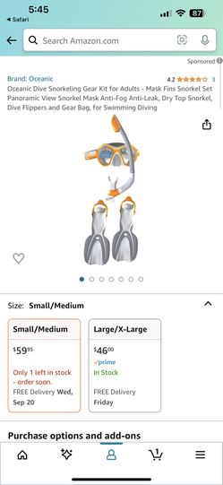 Oceanic Dive Snorkeling Gear Kit for Adults - Mask Fins Snorkel Set Panoramic View Snorkel Mask Anti-Fog Anti-Leak, Dry Top Snorkel, Dive Flippers and