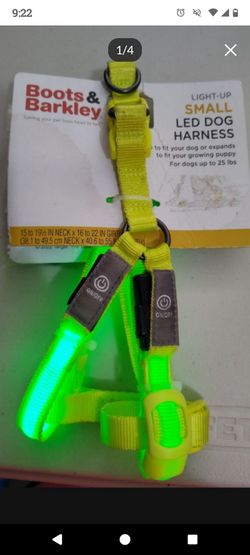 Boots & Barkley Light-Up LED ~SMALL Dog Harness~Rechargeable ~3 light patterns