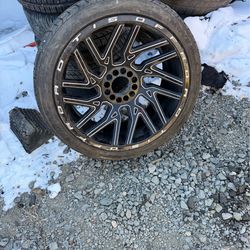 Tis off road black rims w tires