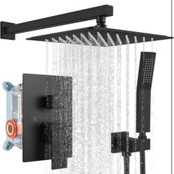 12” Or 10” Rainfall Bathroom Shower System Shower Head and Handle Set Wall Mounted Shower C1 