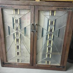 Art Deco style stained leaded glass doors