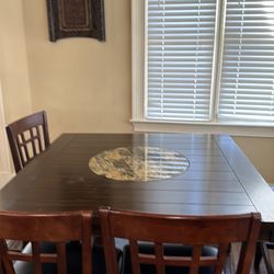 Dining table 2 bench four chair