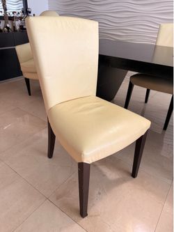 Real leather Italian dinning room chairs 4 total
