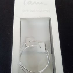 Sterling Silver "I Am" Hoop Earrings 