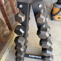 Inspire Dumbbell Set With Rack 5-30 Lb Pairs