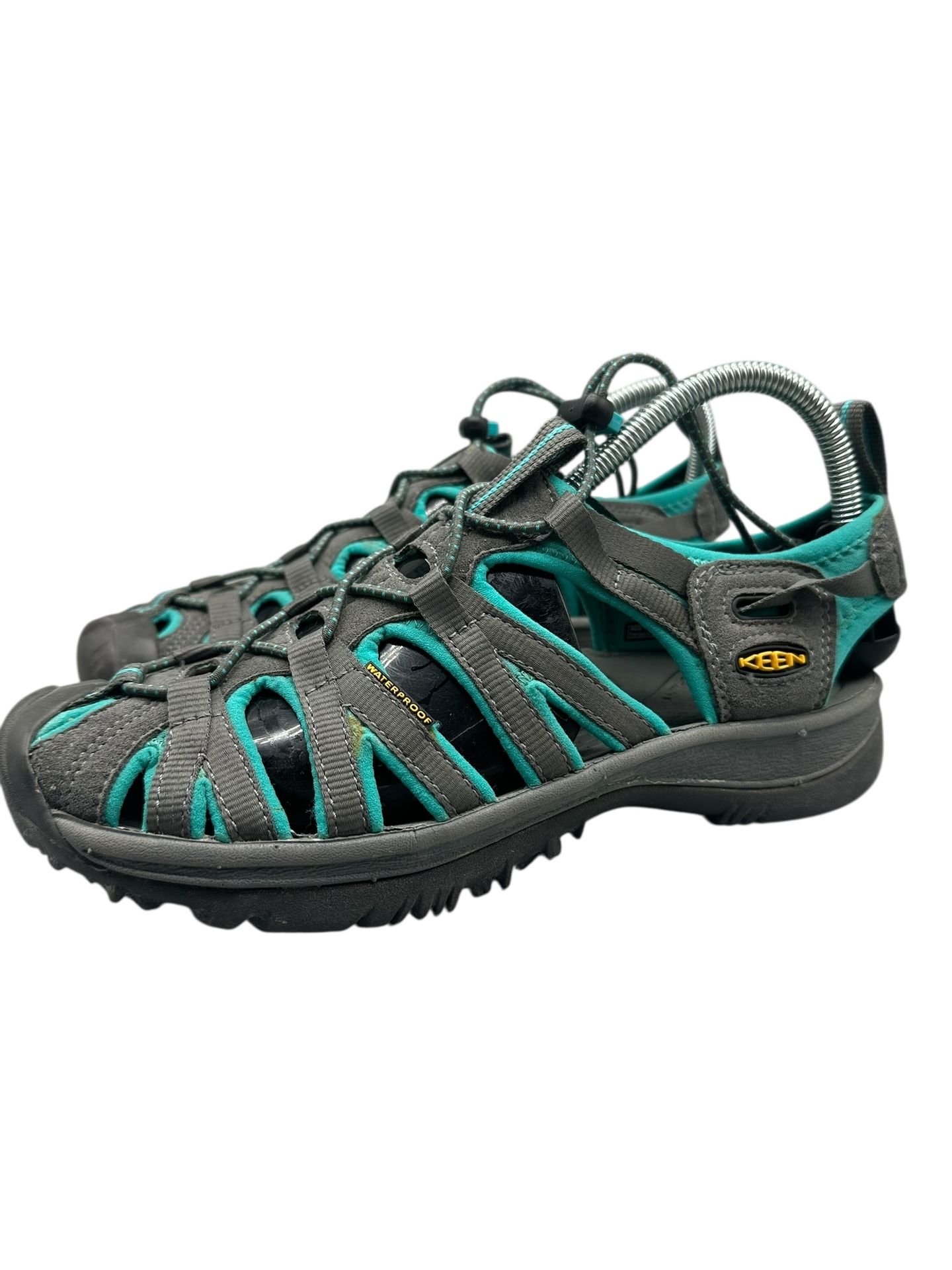Keen Whisper Closed Toe Sport Sandal Water Sandal in Gray/Teal Outdoor Size 8.5