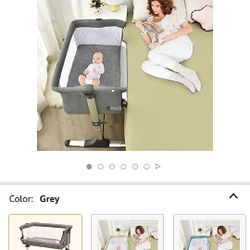 Baby Joy Baby Bedside Bassinet- Travel , Gray