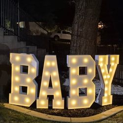 4ft Light-Up BABY Marquee Letters – Baby Shower 