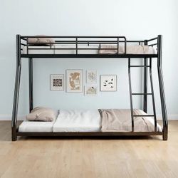 Metal Twin over Full Bunk Bed/ Heavy-duty Sturdy Metal