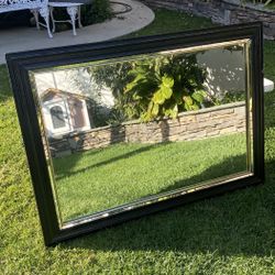 Beautiful  Lrg. Black Wood Decor Mirror