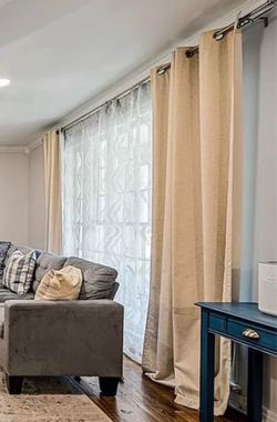 52x96 Beige Lined Grommet Curtains - 2 Panels