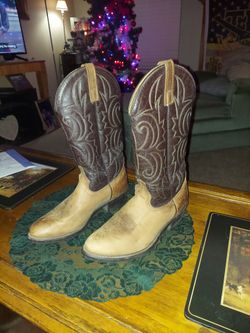 Two-Tone Leather Cowboy Boots