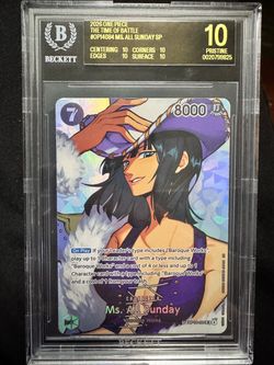 One Piece TCG Ms. All Sunday SP BGS 10 Pristine