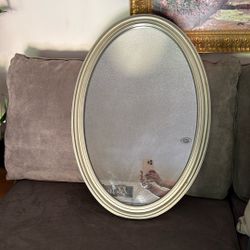 Silver Framed Oval Mirror