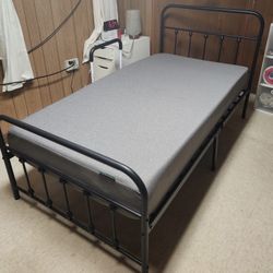 Twin Bed Frame AND Mattress 