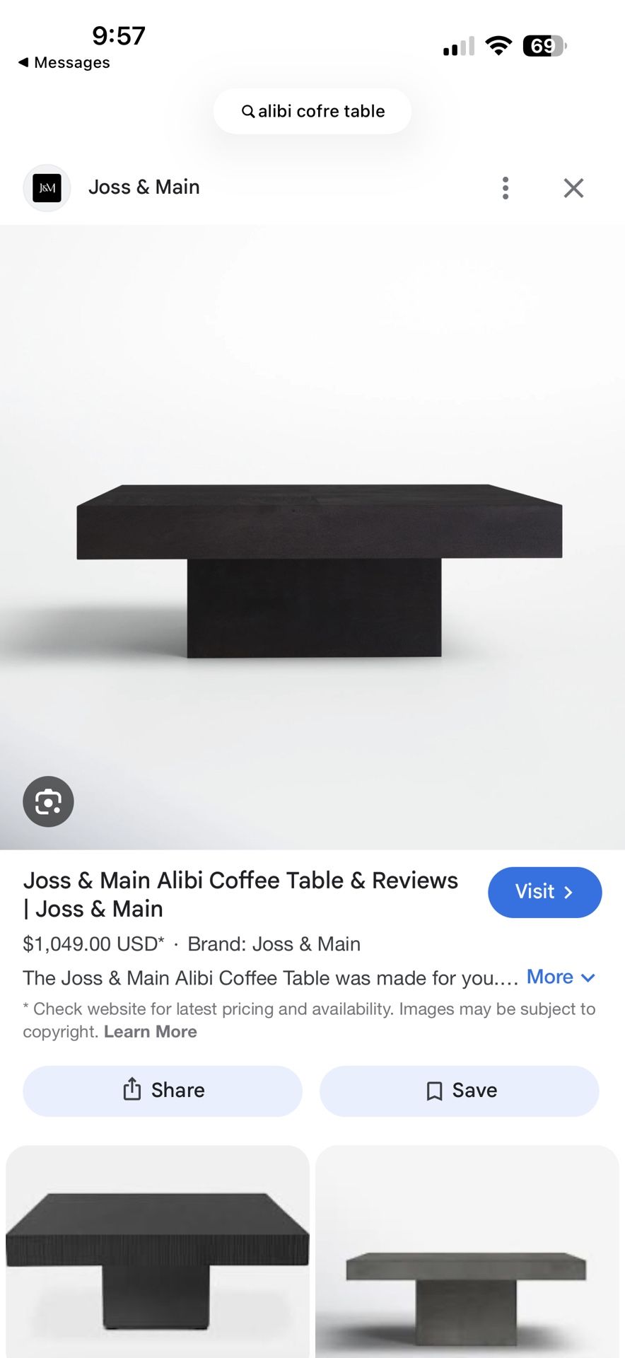 Alibi single coffee table